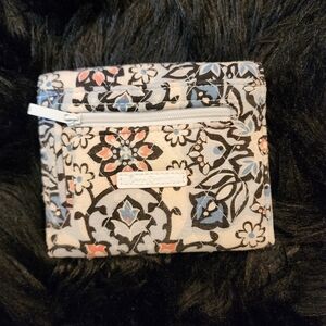 Vera Bradley Small Floral Wallet - White, Pink, Black, and Blue